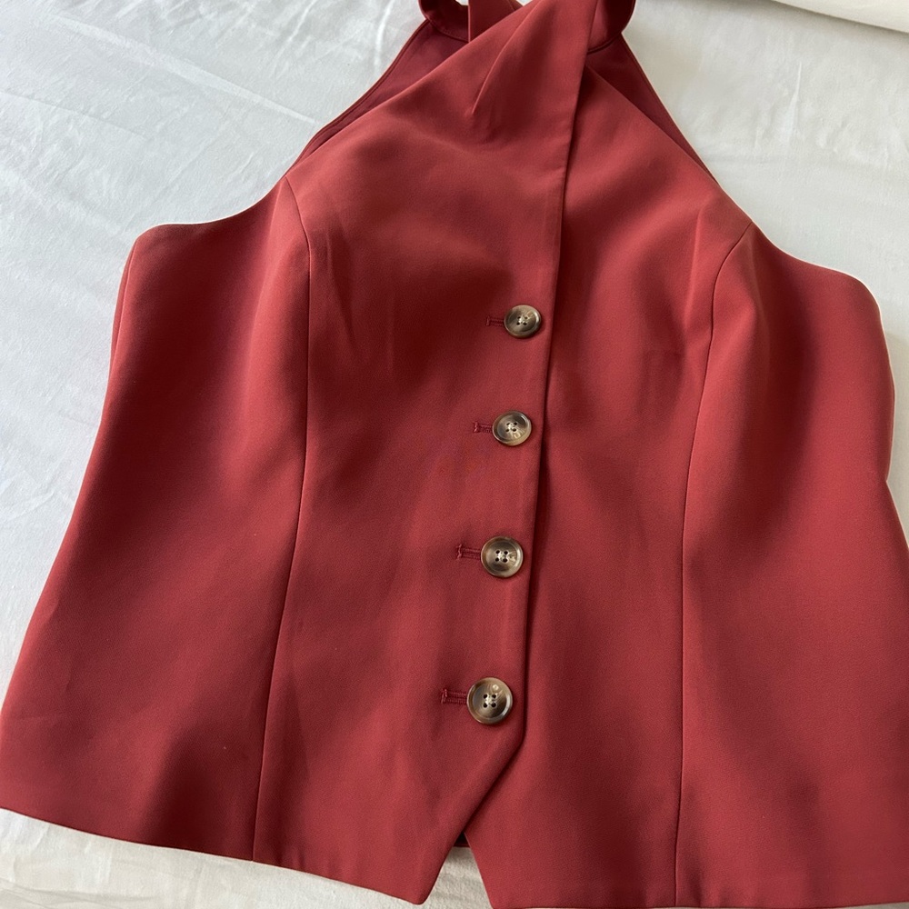 White House Black Market Vibrant Red Top